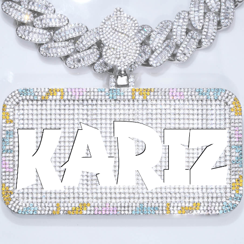 CUSTOM LETTER NECKLACE 3D COLORFUL SQUARE
