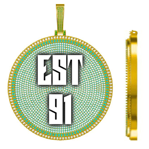 CUSTOM LETTER NECKLACE 3D BIG DISC