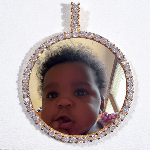 LARGE 3D CIRCLE CUSTOM PICTURE PENDANT