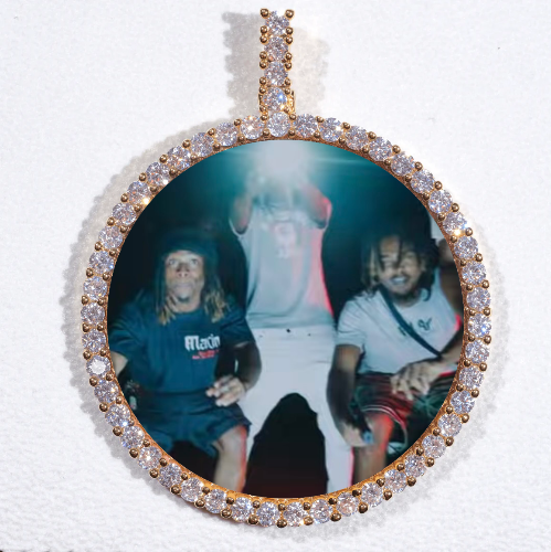 LARGE 3D CIRCLE CUSTOM PICTURE PENDANT
