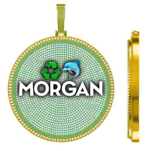 CUSTOM LETTER NECKLACE 3D BIG DISC