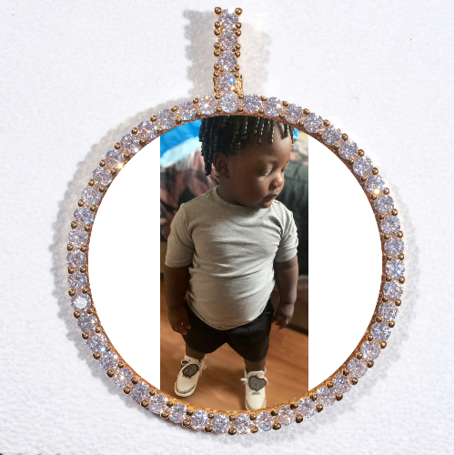 LARGE 3D CIRCLE CUSTOM PICTURE PENDANT