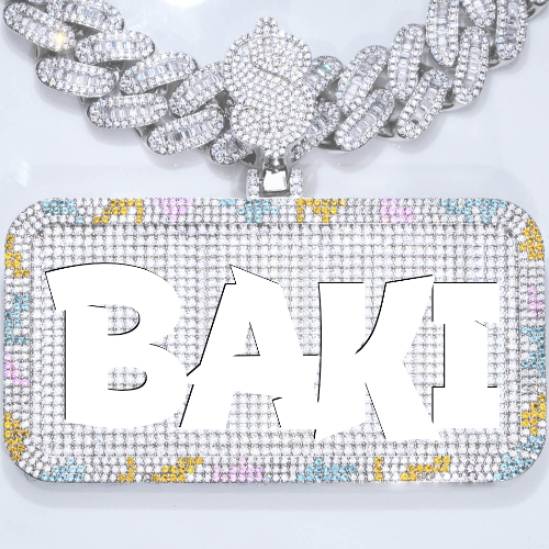 CUSTOM LETTER NECKLACE 3D COLORFUL SQUARE