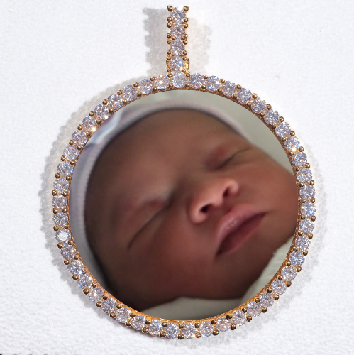 LARGE 3D CIRCLE CUSTOM PICTURE PENDANT