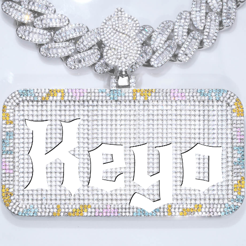 CUSTOM LETTER NECKLACE 3D COLORFUL SQUARE