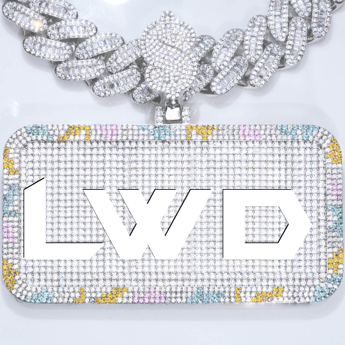 CUSTOM LETTER NECKLACE 3D COLORFUL SQUARE