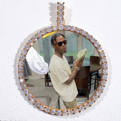 LARGE 3D CIRCLE CUSTOM PICTURE PENDANT