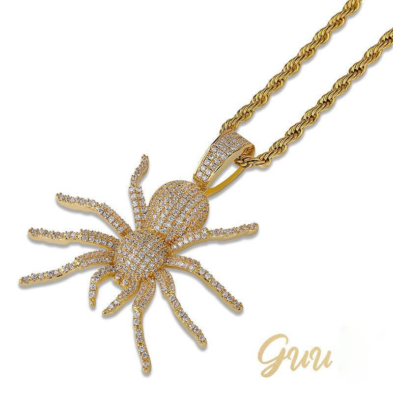 18K Gold-Plated AAA CZ Spider Pendant Necklace - The GUU Shop