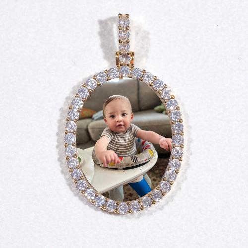 3D Oval Custom Picture Pendant