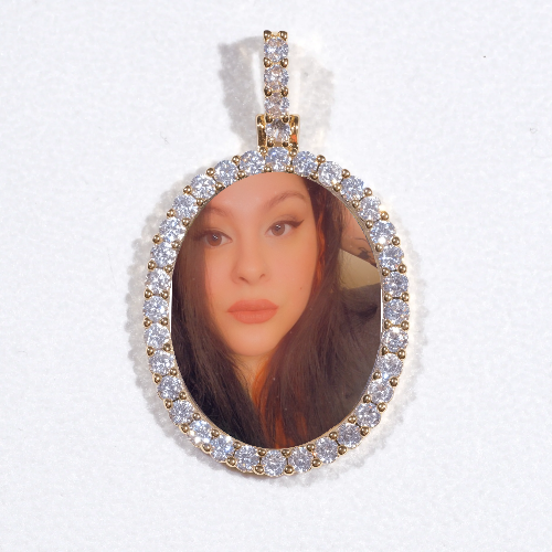 3D Oval Custom Picture Pendant