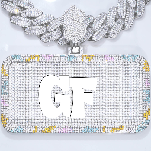 CUSTOM LETTER NECKLACE 3D COLORFUL SQUARE