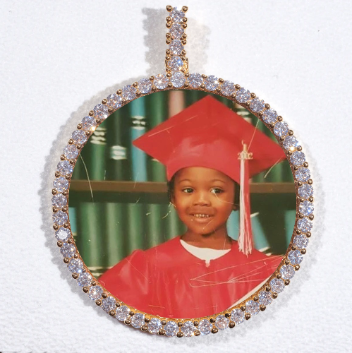 LARGE 3D CIRCLE CUSTOM PICTURE PENDANT