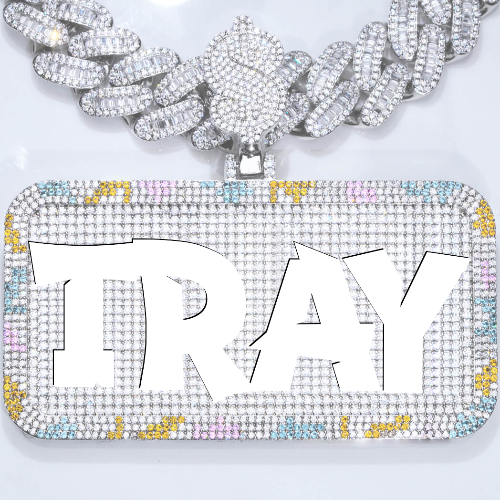 CUSTOM LETTER NECKLACE 3D COLORFUL SQUARE