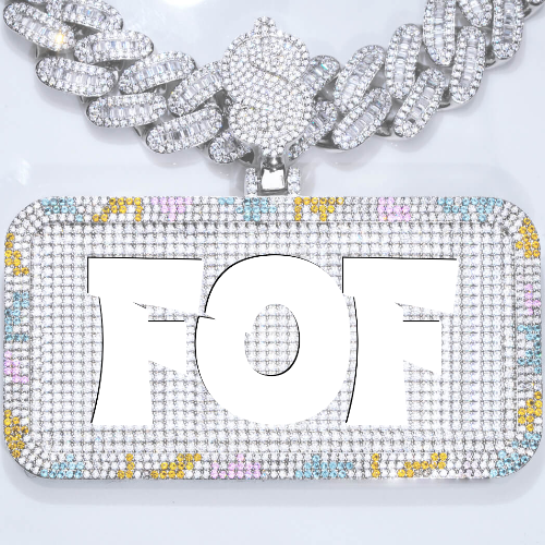 CUSTOM LETTER NECKLACE 3D COLORFUL SQUARE