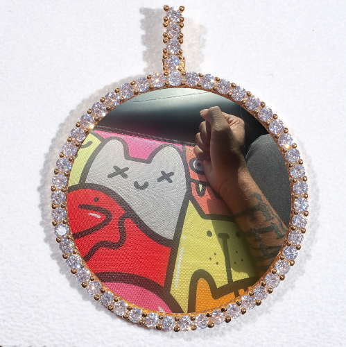 LARGE 3D CIRCLE CUSTOM PICTURE PENDANT