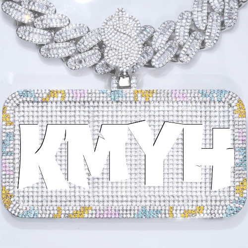 CUSTOM LETTER NECKLACE 3D COLORFUL SQUARE