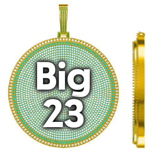CUSTOM LETTER NECKLACE 3D BIG DISC