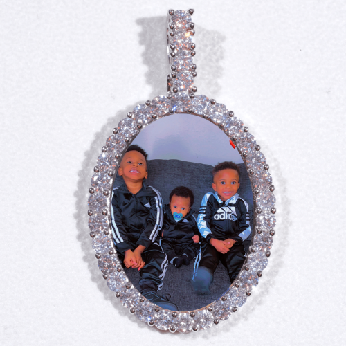 Large 3D Oval Custom Picture Pendant