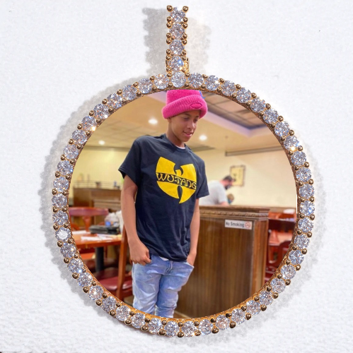 LARGE 3D CIRCLE CUSTOM PICTURE PENDANT