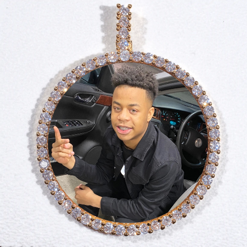 LARGE 3D CIRCLE CUSTOM PICTURE PENDANT