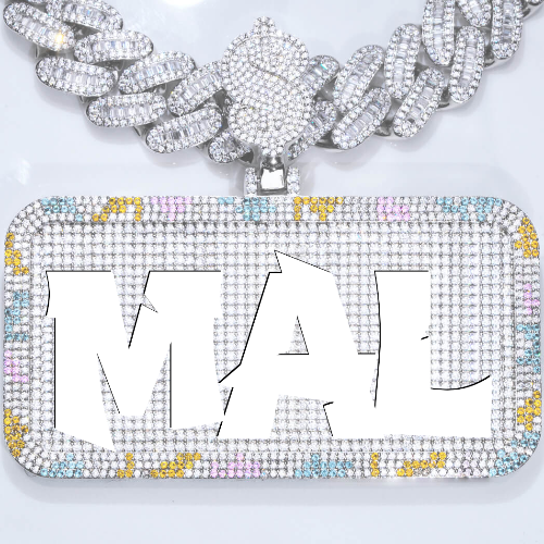 CUSTOM LETTER NECKLACE 3D COLORFUL SQUARE