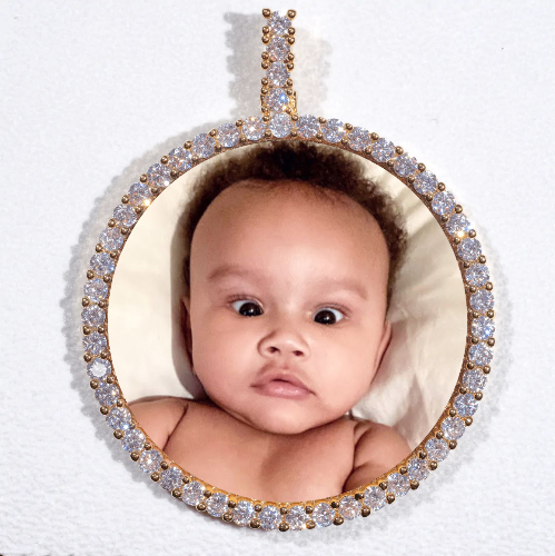 LARGE 3D CIRCLE CUSTOM PICTURE PENDANT