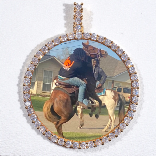 LARGE 3D CIRCLE CUSTOM PICTURE PENDANT