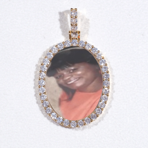 3D Oval Custom Picture Pendant
