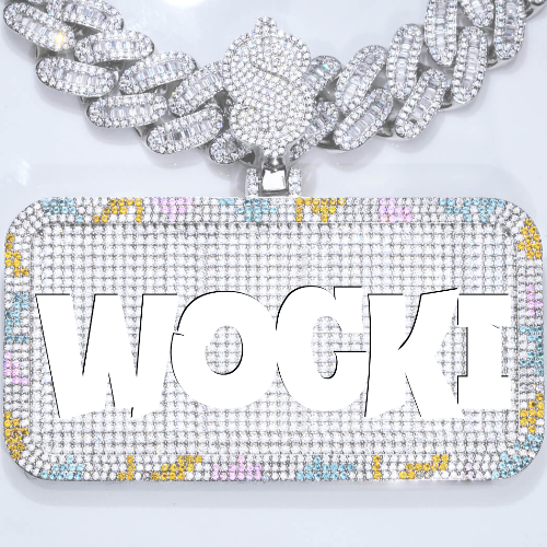 CUSTOM LETTER NECKLACE 3D COLORFUL SQUARE