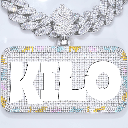 CUSTOM LETTER NECKLACE 3D COLORFUL SQUARE