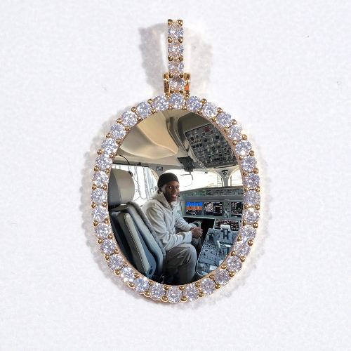3D Oval Custom Picture Pendant