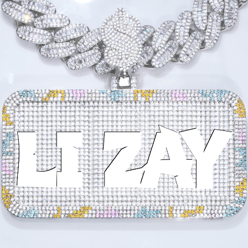 CUSTOM LETTER NECKLACE 3D COLORFUL SQUARE