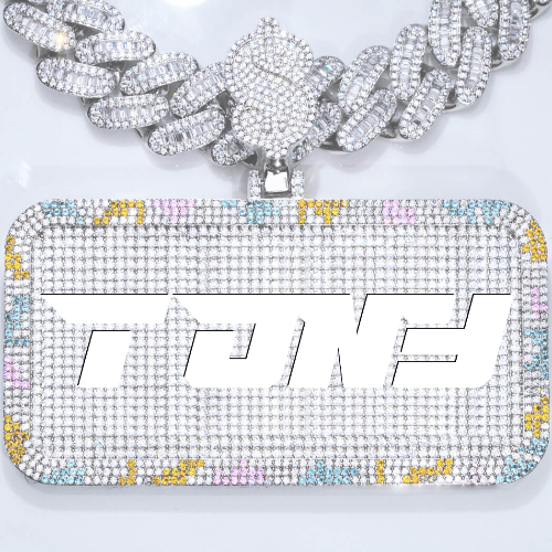 CUSTOM LETTER NECKLACE 3D COLORFUL SQUARE