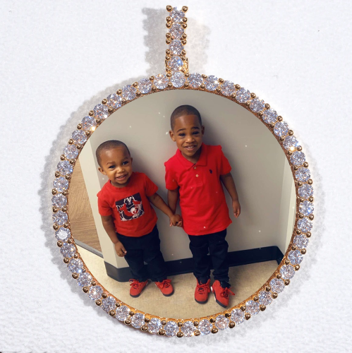 LARGE 3D CIRCLE CUSTOM PICTURE PENDANT