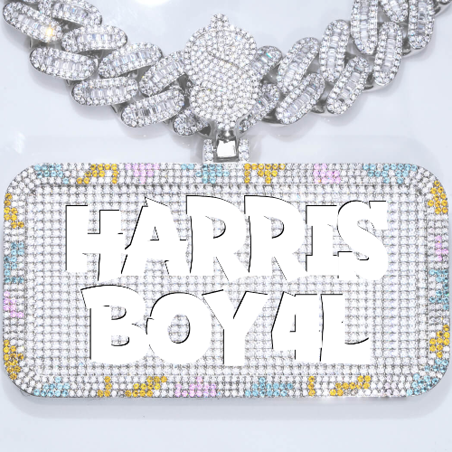 CUSTOM LETTER NECKLACE 3D COLORFUL SQUARE