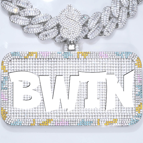 CUSTOM LETTER NECKLACE 3D COLORFUL SQUARE