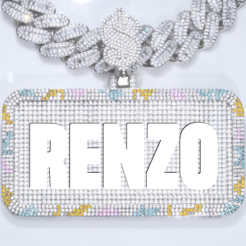 CUSTOM LETTER NECKLACE 3D COLORFUL SQUARE