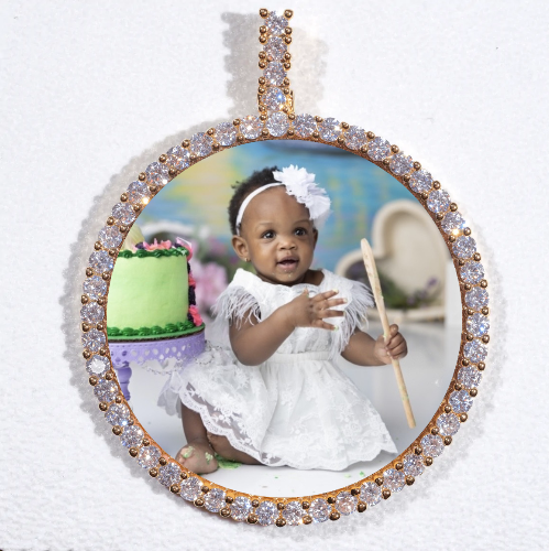 LARGE 3D CIRCLE CUSTOM PICTURE PENDANT