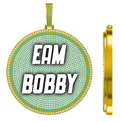 CUSTOM LETTER NECKLACE 3D BIG DISC