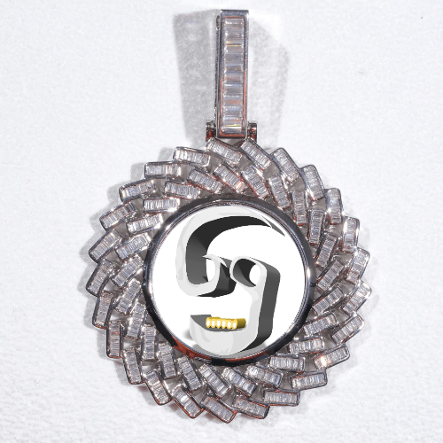 Large 3D Baguette Custom Picture Pendant