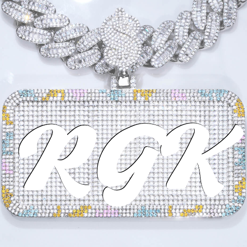 CUSTOM LETTER NECKLACE 3D COLORFUL SQUARE