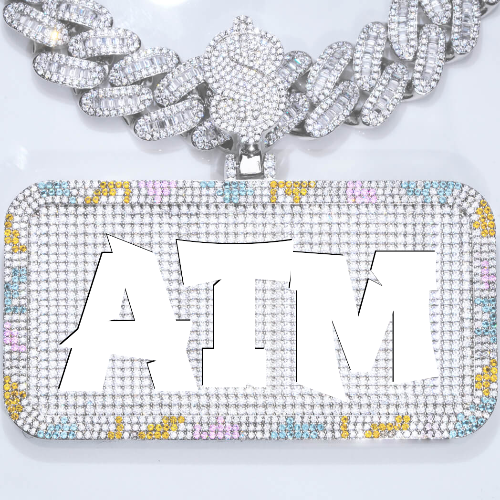 CUSTOM LETTER NECKLACE 3D COLORFUL SQUARE