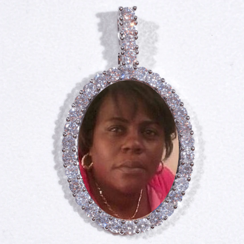 Large 3D Oval Custom Picture Pendant