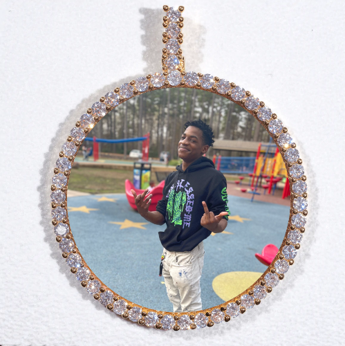 LARGE 3D CIRCLE CUSTOM PICTURE PENDANT