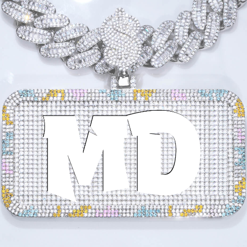 CUSTOM LETTER NECKLACE 3D COLORFUL SQUARE
