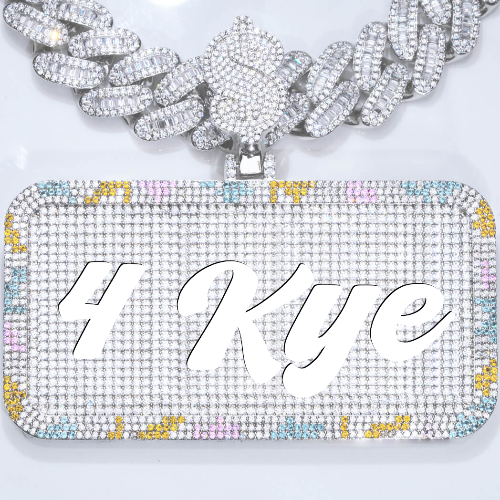 CUSTOM LETTER NECKLACE 3D COLORFUL SQUARE