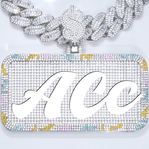 CUSTOM LETTER NECKLACE 3D COLORFUL SQUARE