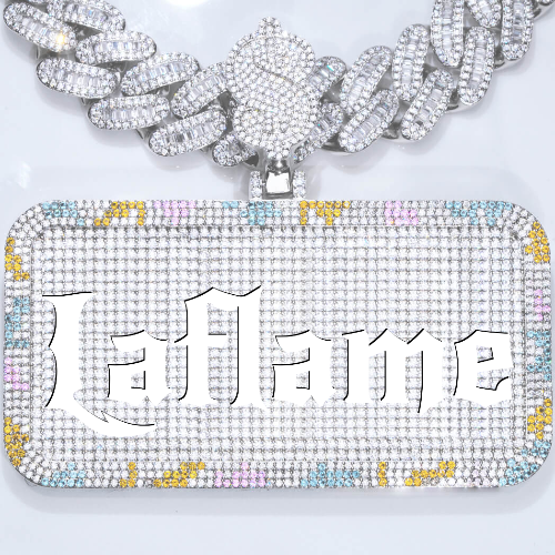CUSTOM LETTER NECKLACE 3D COLORFUL SQUARE