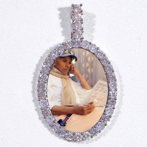 Large 3D Oval Custom Picture Pendant