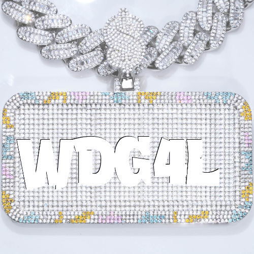 CUSTOM LETTER NECKLACE 3D COLORFUL SQUARE